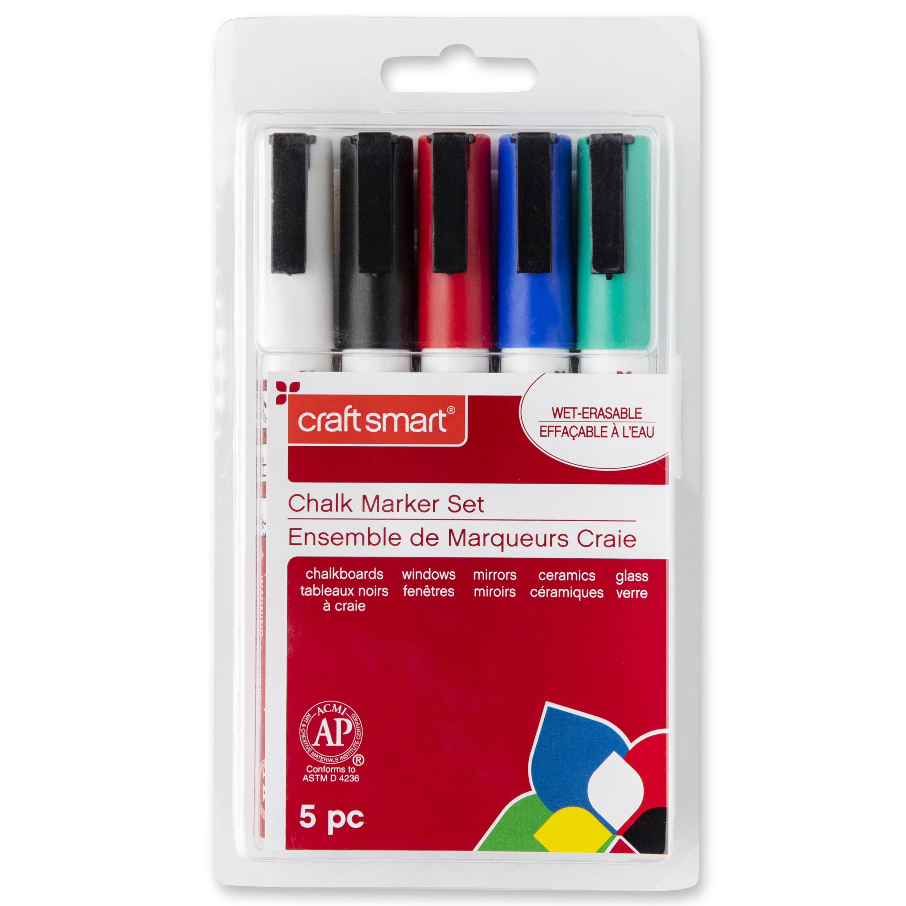 12 Packs: 5 ct. (60 total) Basic Fine-Point Chalk Marker Set by Craft Smart