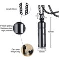 thumbnail image 3 of Recipiente de vidrio de acero inoxidable Tubo Urna Recuerdo Cremación Cenizas Collar con colgante conmemorativo para hombres Mujeres 1 * Colgante, Negro Feliz Sencillez, 3 of 5