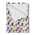 thumbnail image 2 of Ice Cream Soft Flannel Fleece Throw Blanket, Summer Pattern with Hand-drawn Cones Ice Cream Toppings with Watercolor Spots, Cozy Plush for Indoor and Outdoor Use, 70" x 90", Multicolor, by Ambesonne, 2 of 5