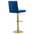thumbnail image 2 of Best Master Yucca Blue/Gold Adjustable Velvet Swivel Bar Stools (Set of 2), 2 of 3