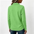 thumbnail image 4 of Polo Shirts For Women Long Sleeve Solid Color Collared Button Vintage Cute Fall Tops, 2XL, 4 of 5