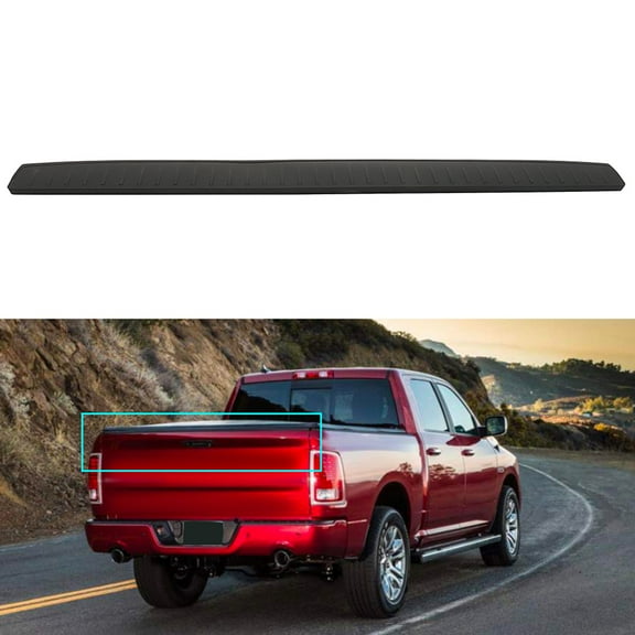 SCITOO Tailgate Molding Cap 82209867 Compatible with 2002-2009 For Dodge Ram 1500 2500 3500 Matte Black Top Rear Tailgate Moulding Trim