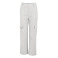 thumbnail image 4 of Clearance! Women's Mid Waist Three Pocket Long Pants Casual Workwear Cargo Trousers Grey M Size, 4 of 6