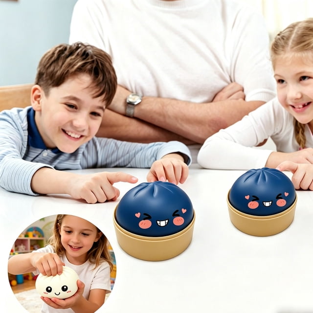 YiJuHui Slow Rising Squishy Toy, Glitter Steamed Bun Stress Relief Fidget Toy, Kawaii Cute Simulation Dumpling, Sensory Anxiety Relief for Adults, Desk Decor Party Gift
