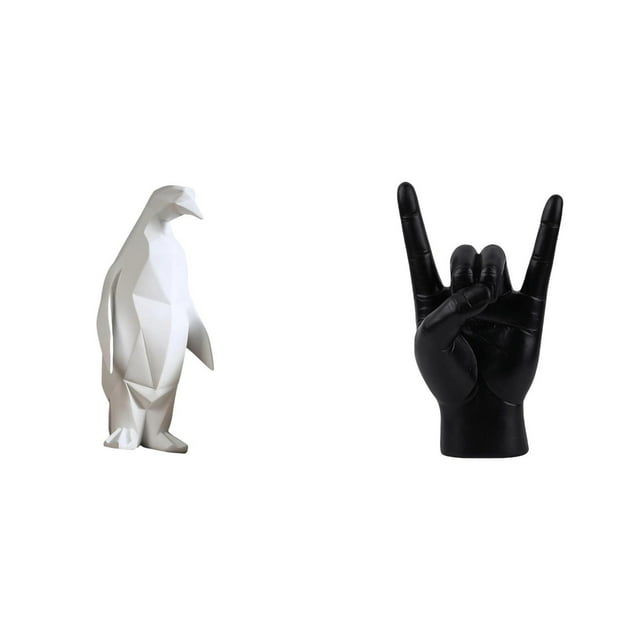 Escultura De Dedo Con Gesto De Mano De Pingüino, Figura Coleccionable, Adorno Decorativo De Resina, Estatua De Animal, Escultura Creativa Para Inauguración De La Casa, Mesa, Bar, Dormitorio,