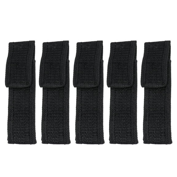 HOKARUA 5Pcs Cloth Flashlight Holster Flashlight Bag Electric Torch Bag Mini Torch Storage Bag (Black)