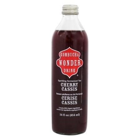 Kombucha Wonder Drink Cherry Cassis Sparkling Fermented Tea, 14 Fl Oz