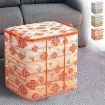 Clothes Storage Box Storage Bins With Lids Large Capacity & Zipper Moving Packaging Bag Household Transparent Sorting Bag Basket For Seasonal Wear Quilts Artifact Storage Bag