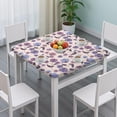 thumbnail image 3 of Pioneer Flower Floral Print Pattern Square Fitted Tablecloth with Elastic Edge,Square Table Cover,Washable Elastic Table Cover for Home Kitchen Party Decor 34"x34", 3 of 6