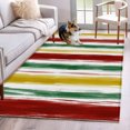 thumbnail image 2 of Red Green Stripe Kitchen Runner Rug 2.7x5 Washable Runners for Hallway Non Slip Modern Abstract Colorful Striped Large Area Rug Indoor Floor Carpet for Bathroom Laundry Entryway Bedroom Living Room, 2 of 9