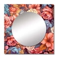 thumbnail image 2 of Designart "Blossoming Retro Pink And White Roses Floral Elegance" Wildflowers Square Mirror For Wall Decor - Large Pink Square Printed Wall Mirror Art - Wall Mounted Square Mirror, 2 of 5
