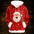 thumbnail image 2 of Hoodies For Women Oversized Winter Plush Cute Sweatshirts Pullover Trendy Fall Winter Clothes, Christmas Print Flannel Hoodie, Comfortable and Warm,Vermilion,2XL, 2 of 5