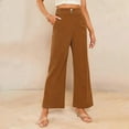 thumbnail image 4 of YDLCAFD Women Spring And Autumn Solid Color Corduroy Double Button Semi Elastic Waist Straight Casual Pants, 4 of 9