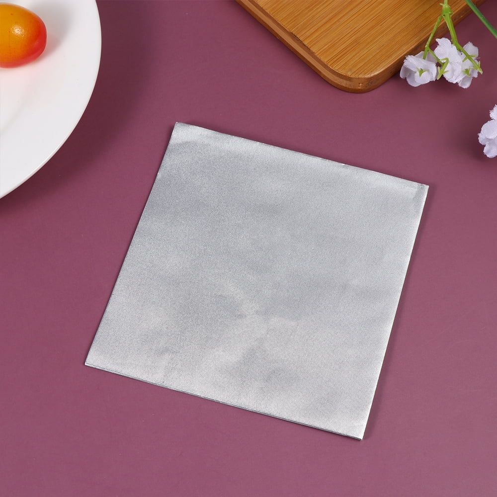 EIMELI 300pc Plaid Aluminum Foil Sheets for Tea & Candy (Silver)