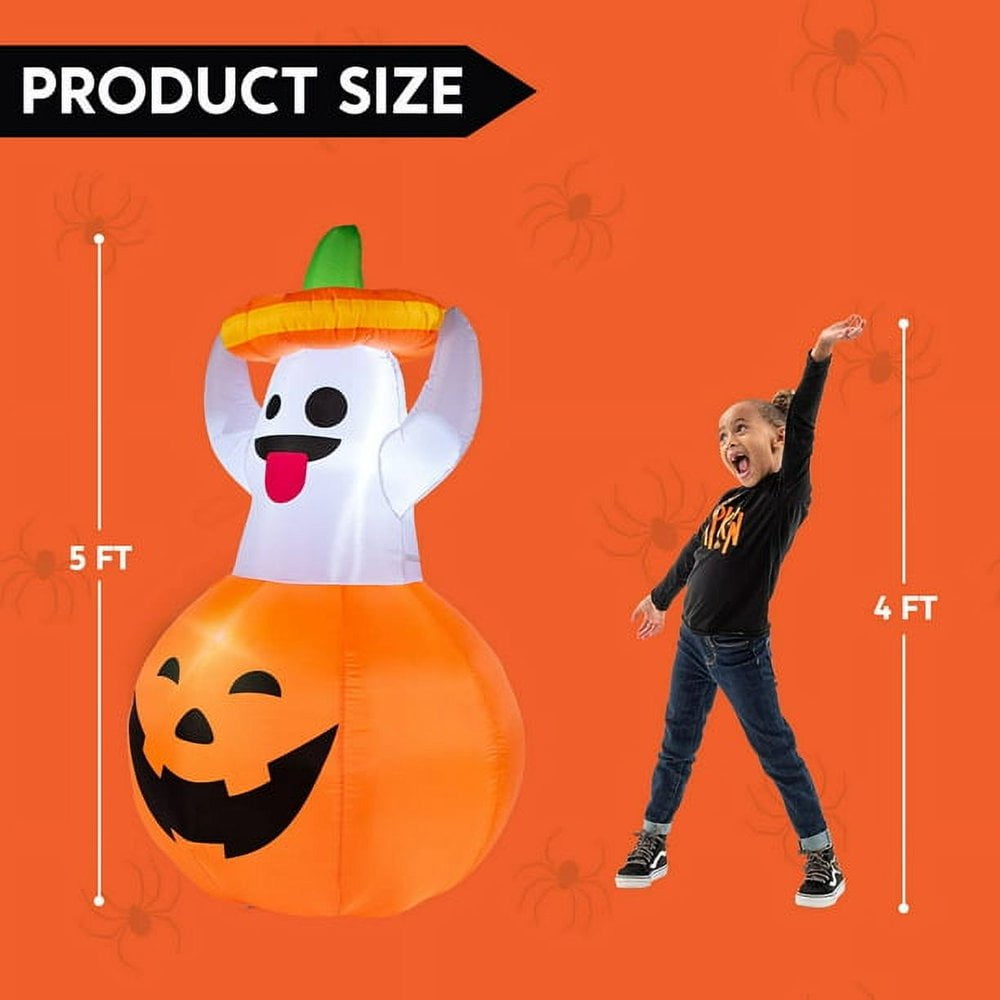 12 Pieds Halloween Fantômes Gonflables Décorations Extérieure avec Lumières LED,EBANKU Halloween