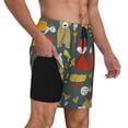 thumbnail image 3 of Haiem Cute Animal Forest Mens Swim Trunks with Compression Liner 2 in 1 Swimming Shorts Stretch Swimwear Quick Dry,Board Shorts-Medium, 3 of 9