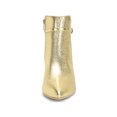 thumbnail image 5 of BLISSFUL STEP Women's Glitter Pointed Toe Stiletto Heel Ankle Boots Gold 7, 5 of 7