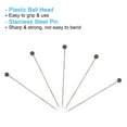 thumbnail image 4 of Uxcell Steel Wire Sewing Pins 1.46 inch Pearlized Ball Head Pins Straight Pin for Fabric Decorative Brown 400 Pcs, 4 of 6