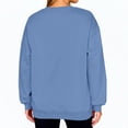 thumbnail image 4 of Xyxonk Womens V Neck Oversized Sweatshirts Cute Drop Shoulder Pullover Tunics Fall Winter Long Sleeve Street Hoodies with Pocket Solid Color Outfit,Sky Blue XL, 4 of 6