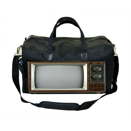 Retro Tv Black Duffel Style Gym Bag