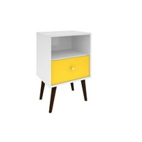 Liberty Mid-Century Modern Nightstand 1.0 with 1 Cubby Space and 1 Drawer with Solid Wood Legs