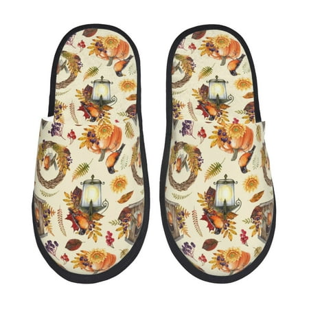 Balery Autumn Vintage Slient Indoor Furry Fleece Comfort House Shoes Soft Non-Slip Home Shoes Cotton slippers House Slippers-- Medium