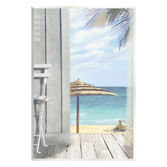Stupell Industries Coastal Villa Porch Beach View Coastal Painting Unframed Art Print Wall Art