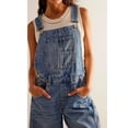 thumbnail image 5 of sicmoss Women's Blue Y2K Baggy Wide Leg Bib Overalls Adjustable Strap with Pockets, 5 of 6