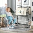 thumbnail image 4 of Gymax Kids Multifunctional Study Table Study Desk w/ Tiltable Desktop Book Stand Gray, 4 of 10
