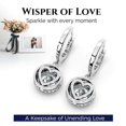 thumbnail image 4 of Pendientes SIGALIT Halo Moissanite Drop de plata de ley, 4 of 8