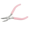 thumbnail image 3 of Uxcell Mini Bent Nose Pliers 4.5" Toothless Curved Precision Plier with Pink Handle for DIY Crafts, 3 of 6