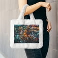 thumbnail image 6 of Yiaed Colorful Graffiti Abstract Eye Print Fluffy Shoulder Bag Plush Bags Women Ladies Tote Bag Fluffy White Furry Purse Handbag for Autumn and Winter, 6 of 7