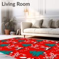 thumbnail image 2 of ODIKA 3'x5' Machine Washable Non-Slip Area Rug, Festive Holiday Evergreen Vehicle Decorative High Traffic Rug with Pad, Red, 607911, 2 of 8