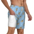 thumbnail image 2 of Kdxio Corgi Dog Print Men'S Swim Trunks With Compression Liner 7 Inch Inseam Quick Dry Swim Shorts, 2 of 7
