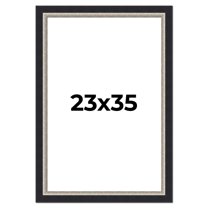 23x35 Frame Black Real Wood Picture Frame Width 2.25 Inches | Interior Frame Depth 0.5 Inches |