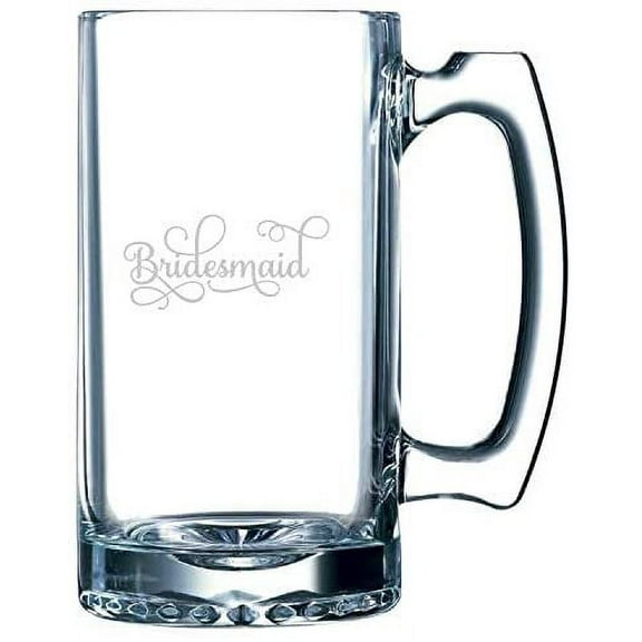 Bridesmaid Samantha Font Wedding Party Themed Etched 25oz Beer Mug