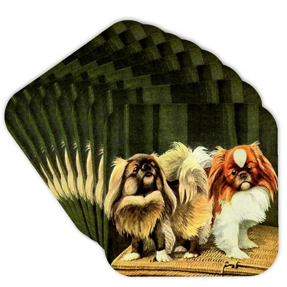 3drose, Pekingese, Set of 8 Coasters - Soft