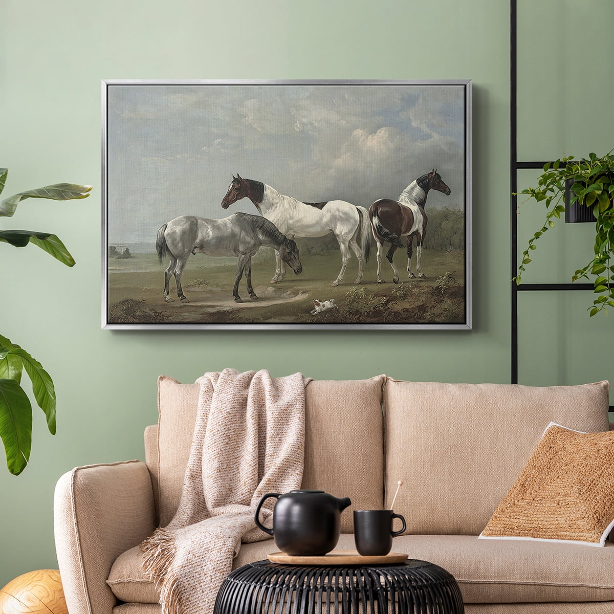 Vintage Animal Print-XX By Wexford Home Framed in Silver Wood Gallery Wrapped Canvas 17 in. x 25 in.