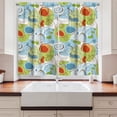 thumbnail image 2 of Ambesonne Abstract Kitchen Curtains, Geometric Funky Swirl, 55"x39", Pale Green White, 2 of 3