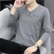 thumbnail image 5 of Camiseta lisa de corte entallado para hombre, sudaderas unicolor, cuello en V, jerseys para hombre, camisetas ajustadas de talla grande, ropa de calle Y2k, tendencias de moda 2024, 5 of 5