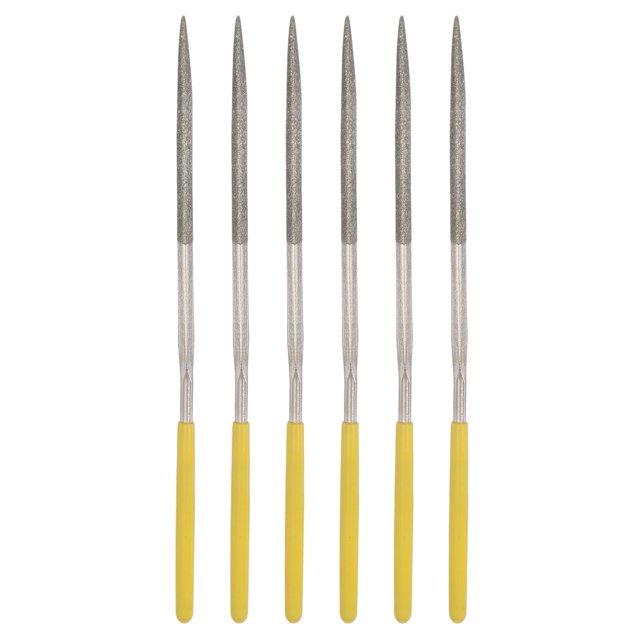 Unique Bargains 3mm x 140mm Triangle Diamond Needle Files Hand Tool for Metal Wood Stone 6 Pack