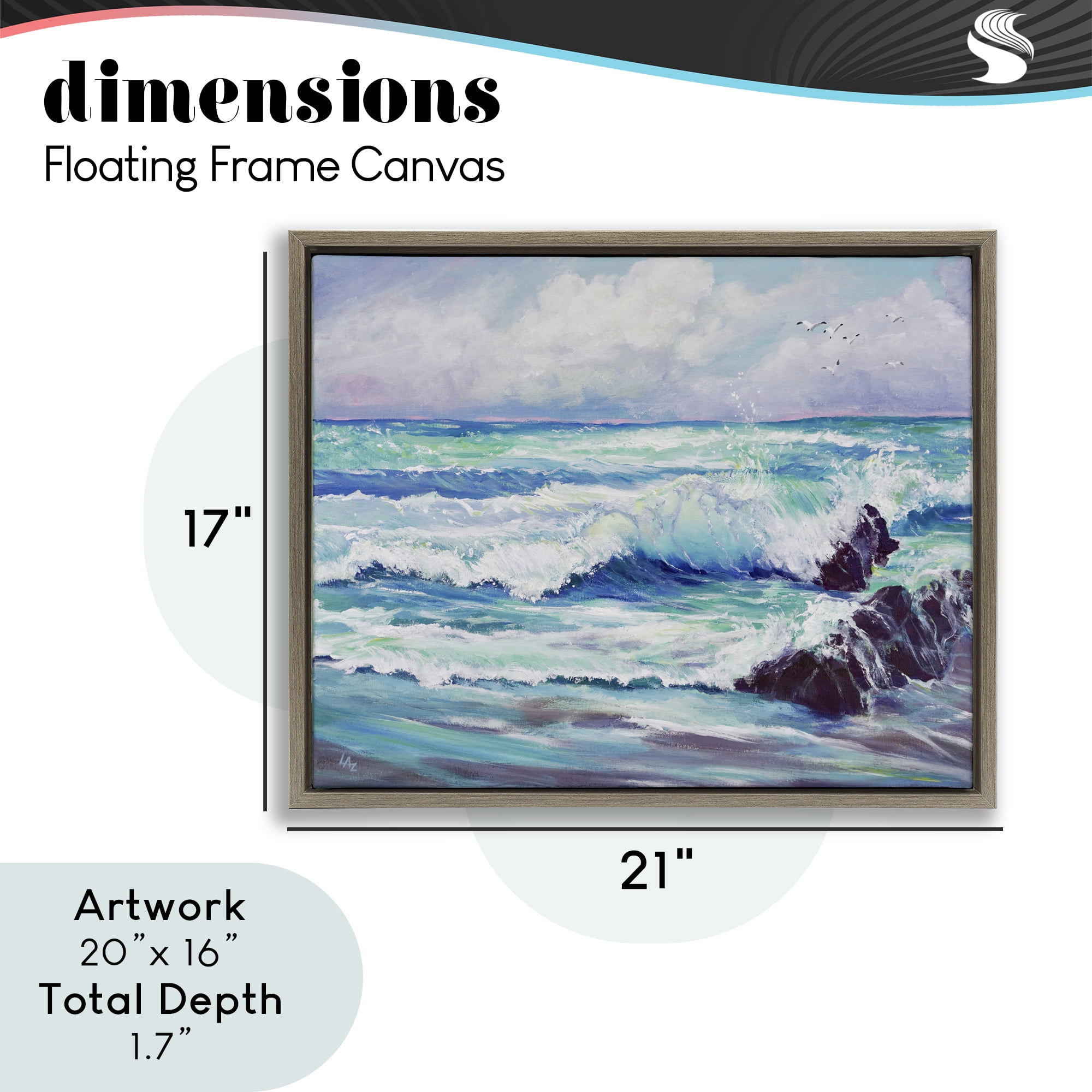 Stupell Industries Down By The Sea Brown Framed Floater Canvas Wall Art, design by Lee Ann Zirbes