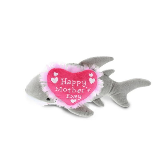 Dollibu Happy Mothers Day Stuffed Animal, Mom Heart Message Teddy - 6" Shark