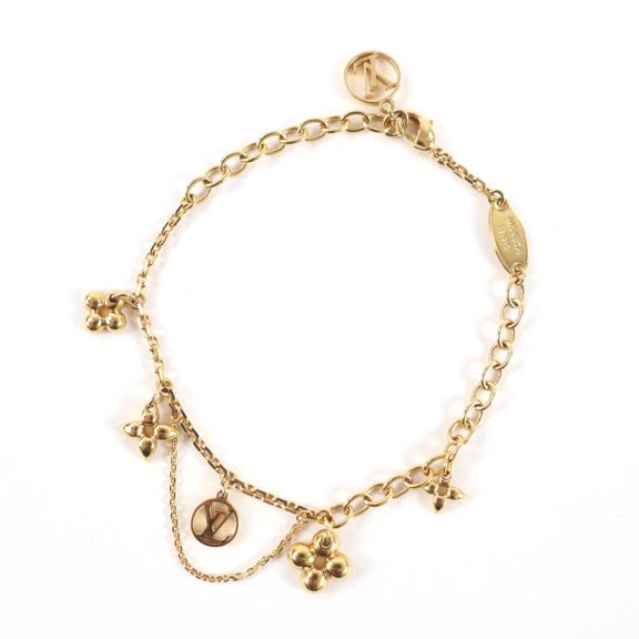 Pre-Owned LOUIS VUITTON M1485A Blooming LV Circle Monogram Flower Bracelet, Gold, with Box,...