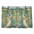thumbnail image 6 of Yayeee Kitchen Curtains Tier Pair Light Filtering 27"x24" Rod Pocket Short Cafe Window Panel, Garden Scene, 6 of 6