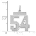thumbnail image 3 of Auriga 925 Sterling Silver/Rhodium-plated Satin Number 54 Charm for Women (L-22mm, W-18mm), 3 of 6