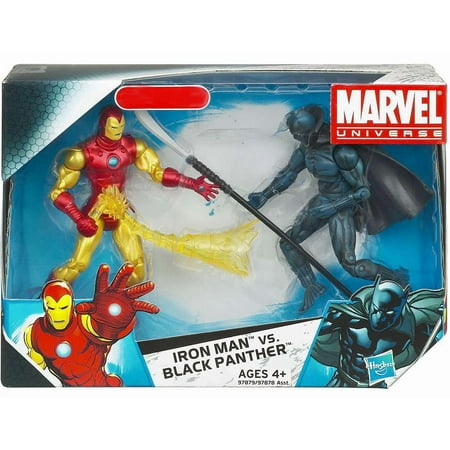 Marvel Universe Iron Man Vs. Black Panther Action Figures 2009 Hasbro No. 97879