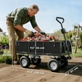 thumbnail image 3 of Outsunny Garden Wagon Cart with Removable Liner, Quick-Release Sides, 3 of 10