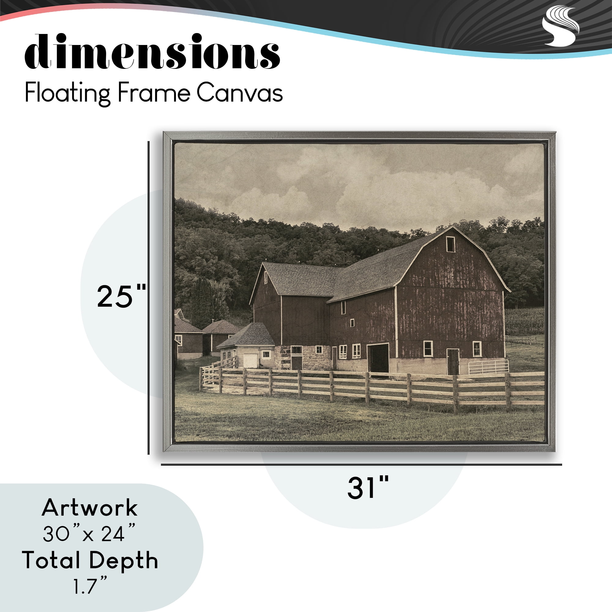 Stupell Industries Tender Living Space Barn Gray Framed Floater Canvas Wall Art, design by Marcus Prime