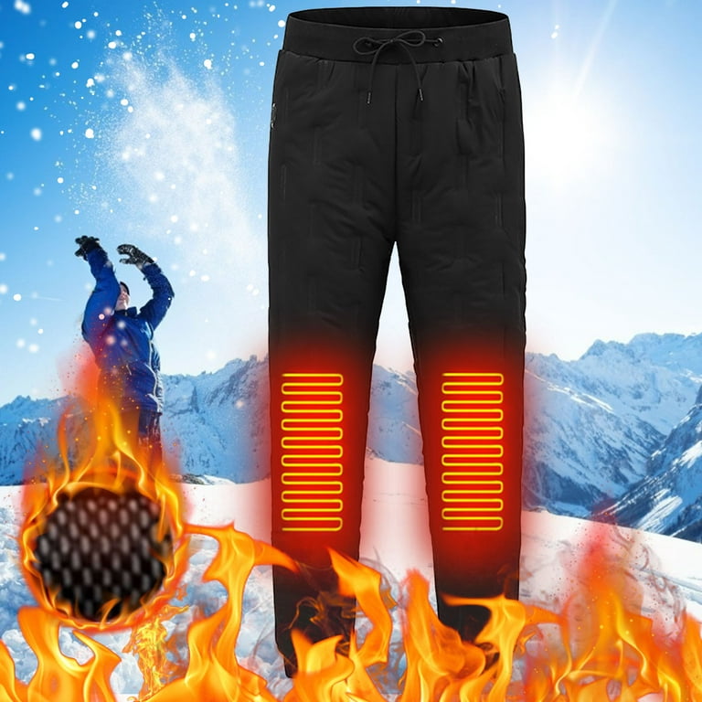 ZCFZJW Savings! Mens Heating Pants,Fast Heating Knee Pads Electric USB  Thermal Warm Soft Trousers, Plus Velvet Thickening Sweatpants(Black,XXXXXXL)